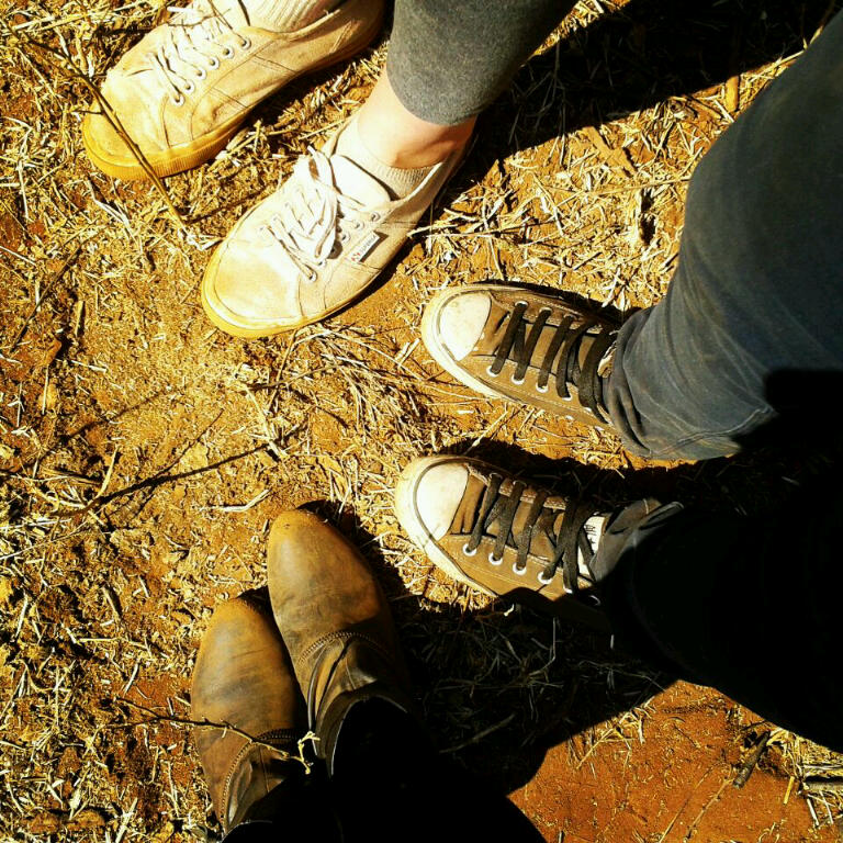 RUINED: Three pairs of shoes that will probably never be clean again. Photo: Shandukani Mulaudzi