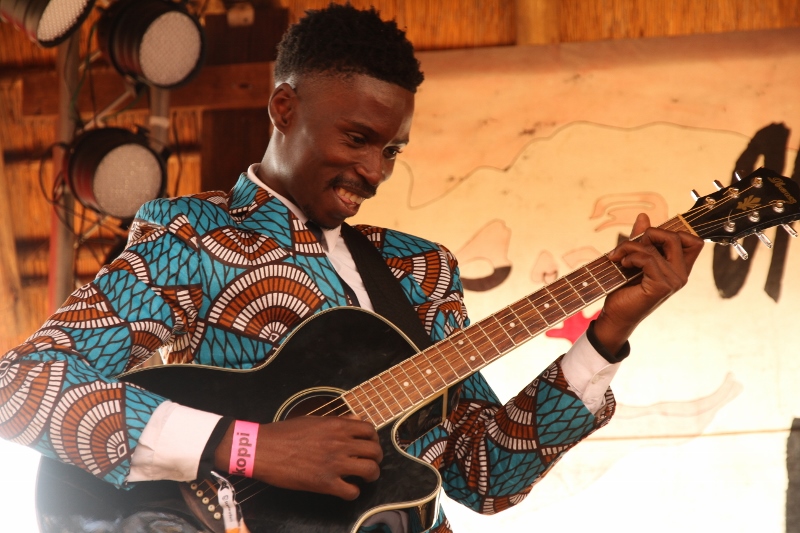 FIRST OPPI: Bongeziwe Mabandla plays his first set at the festival. Photo: Pheladi Sethusa
