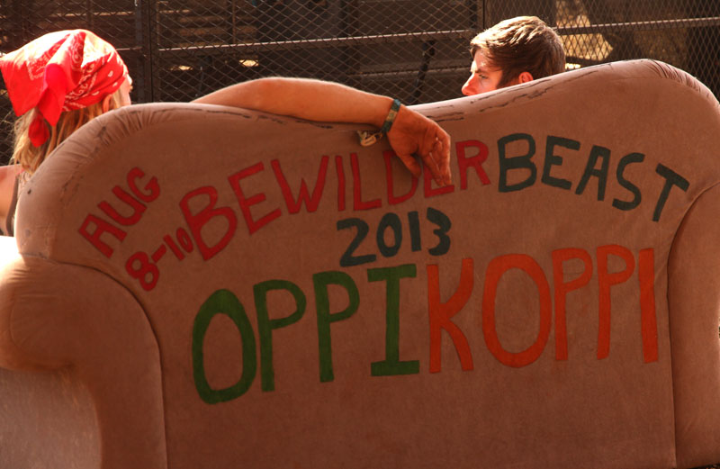 CHILL OUT: Oppi goers taking time out on a couch on the last day of the festival. Photo: Pheladi Sethua 