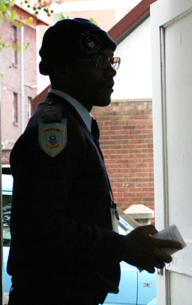 FILE PHOTO: A Wits security guard is pictured on duty earlier this year. Photo: Mfuneko Toyana