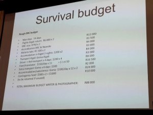 The budget that they worked on for their trip to the Democratic Republic of Congo. Photo: Pheladi Sethusa